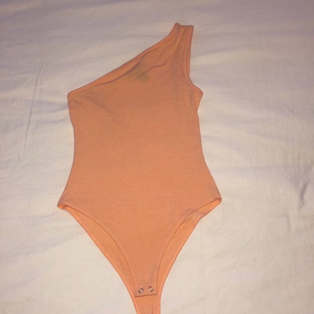 Bright peach one should body suit